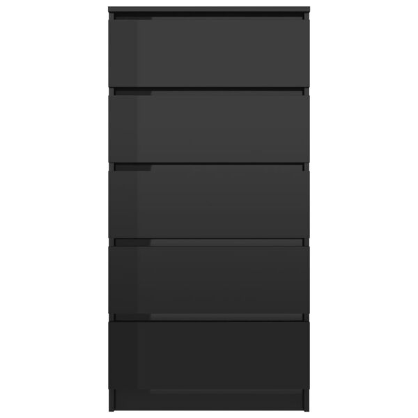 vidaXL kommode 60x35x121 cm konstrueret træ sort højglans
