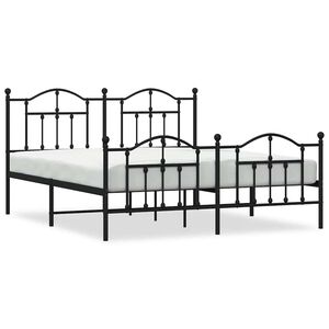 vidaXL sengeramme uden madras med fodg&aelig;rde 160x200 cm sort