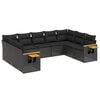 vidaXL Patio Sofa Set 9-personers Black