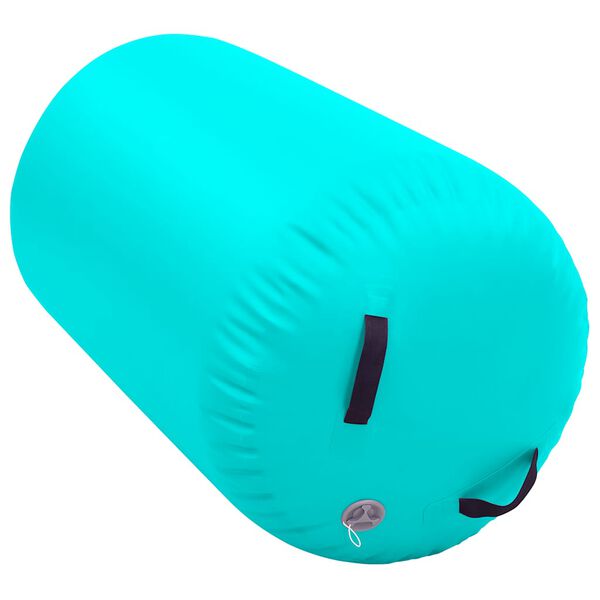 vidaXL oppustelig gymnastikrulle med pumpe 100x60 cm PVC grøn