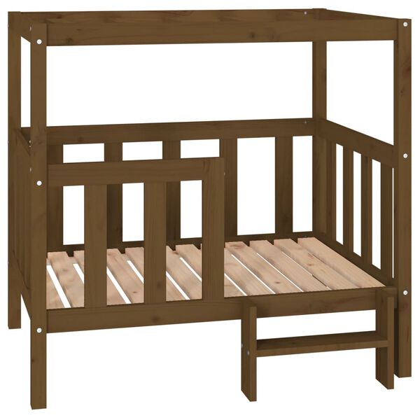 vidaXL hundeseng 105,5x83,5x100 cm massivt fyrretr&aelig; gyldenbrun