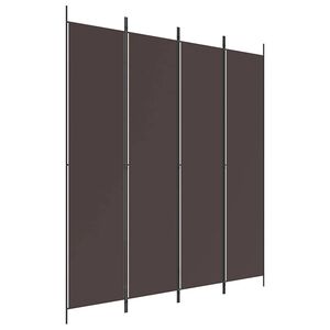 vidaXL 4-panels rumdeler 200x220 cm stof brun