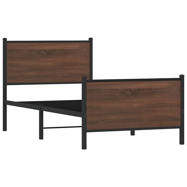 vidaXL sengeramme 80x200 cm uden madras metal brun egetr&aelig;sfarve