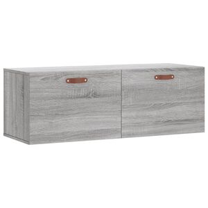 vidaXL v&aelig;gskab 100x36,5x35 cm konstrueret tr&aelig; gr&aring; sonoma-eg