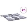 vidaXL hynder til havestol 6 stk. 40x40x4 cm oxfordstof gr&aring;ternet