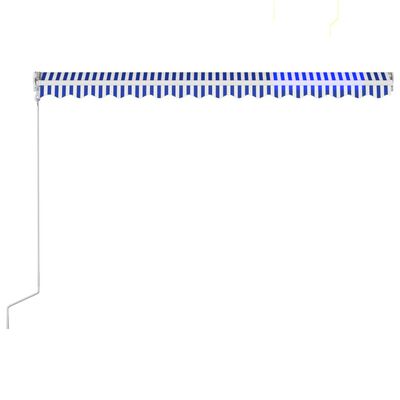 vidaXL automatisk foldemarkise 400 x 300 cm blå og hvid