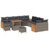 vidaXL Havesofa S&aelig;t 13 pcs Gr&aring; Poly Rattan og pulverlakeret st&aring;l