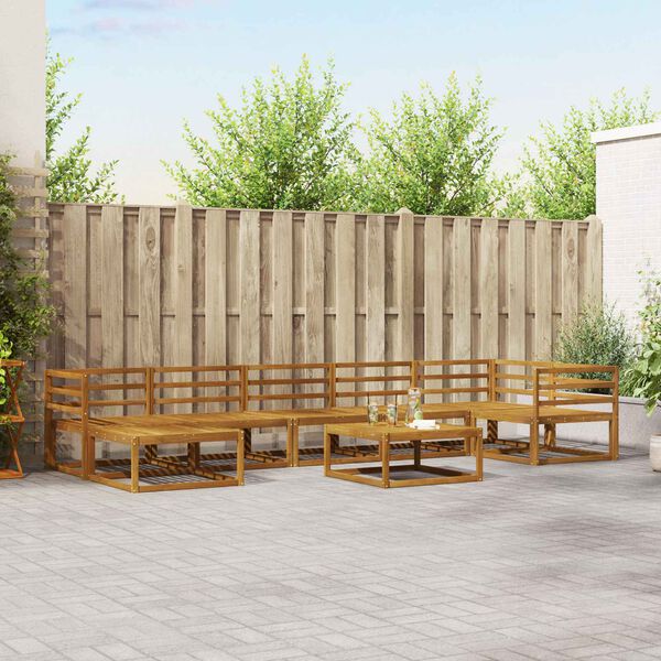 vidaXL Udend&oslash;rs sofagruppe 8 pcs Naturfarvet Massivt Akacietr&aelig;