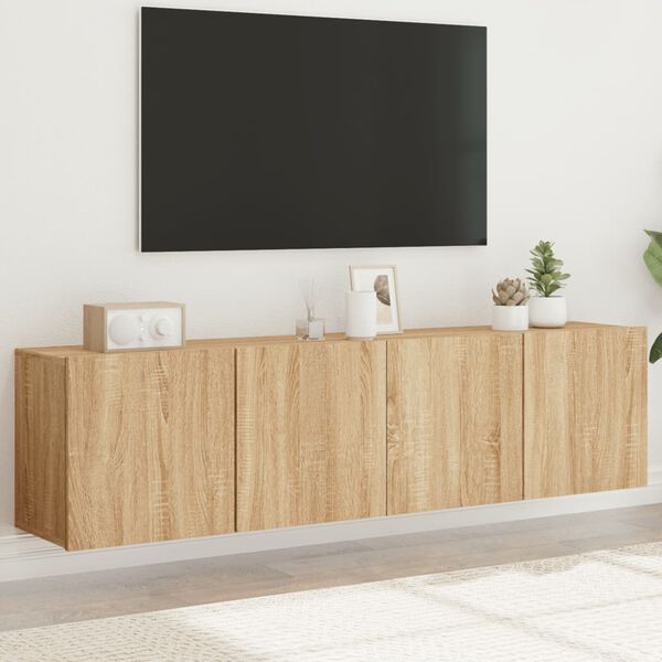 vidaXL v&aelig;gh&aelig;ngte tv-borde 2 stk. 80x30x41 cm sonoma-eg