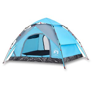 vidaXL 3-personers campingtelt kuppel quick-release bl&aring;