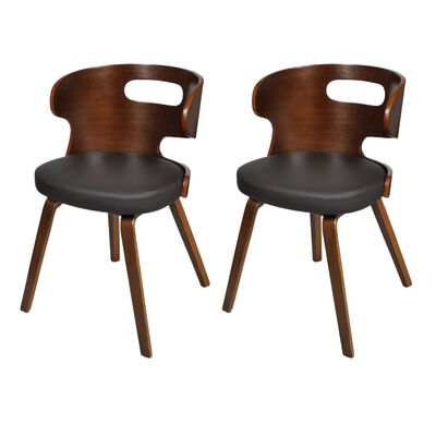 vidaXL spisebordsstole 2 stk. brun kunstlæder