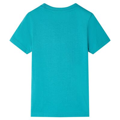 Kortærmet T-shirt til børn str. 140 mørk mintgrøn