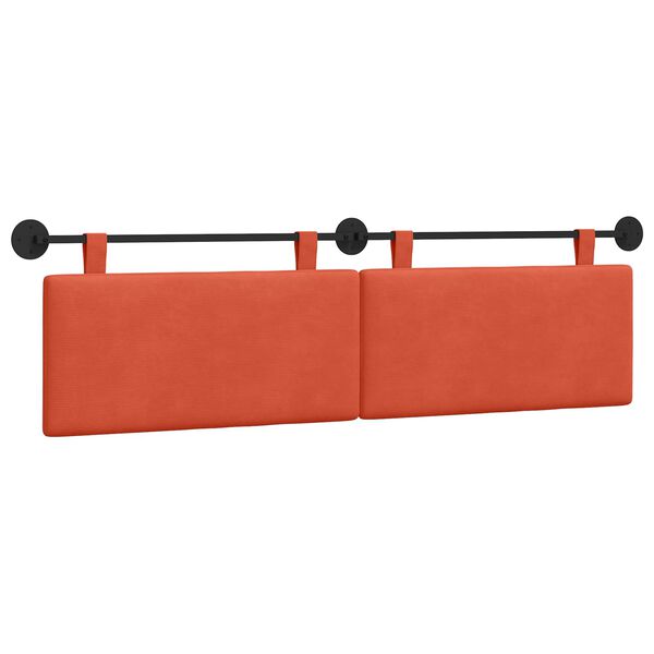 vidaXL H&aelig;ngende Hovedgavl R&oslash;d orange 190 x 55 x 5 cm Velourstof