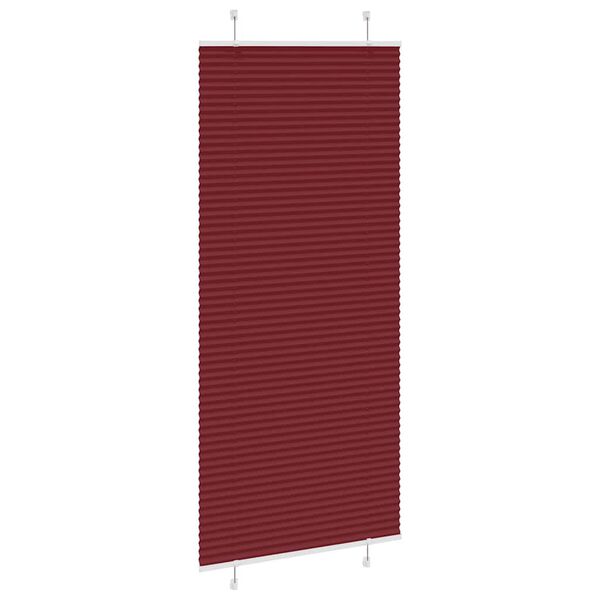 vidaXL Pliss&eacute;gardin Bordeauxr&oslash;d 90x200 cm Stofbredde 89,4 cm Polyester
