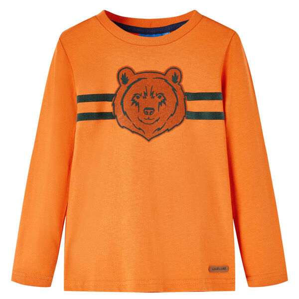 Langærmet T-shirt til børn str. 116 cm orange