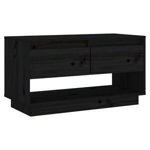vidaXL tv-bord 74x34x40 cm massivt fyrretr&aelig; sort