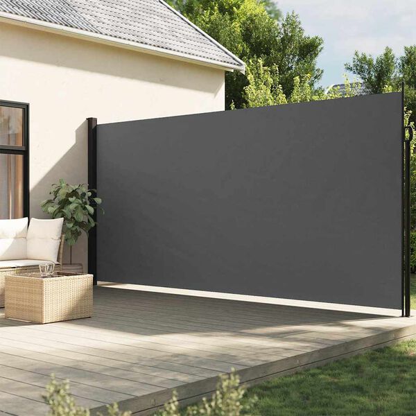 vidaXL sidemarkise 220x500 cm sammenrullelig antracitgrå