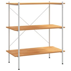 vidaXL reol med 3 hylder 80x40x92 cm hvid og egetr&aelig;sfarvet