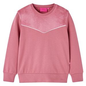 vidaXL Sweatshirt til b&oslash;rn str. 128 patchwork velour pink
