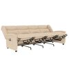 vidaXL 4-personers massagestol stof cremefarvet
