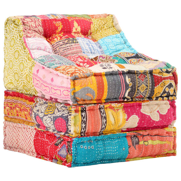 vidaXL modulpuf stof patchwork
