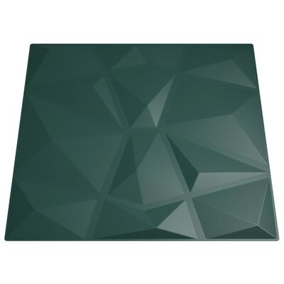 vidaXL vægpaneler 24 stk. 50x50 cm 6 m² XPS diamant grøn