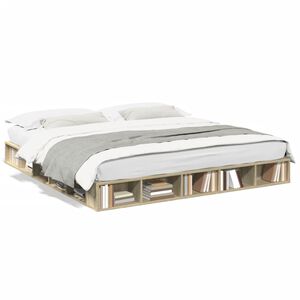 vidaXL sengestel 200x200 cm konstrueret tr&aelig; sonoma-eg