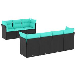 vidaXL sofas&aelig;t til haven 8 dele med hynder polyrattan sort