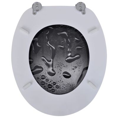 Toiletbræt med MDF Låg Vanddråbe Design