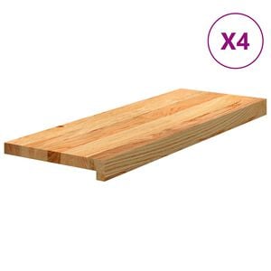 vidaXL trappem&aring;tter 4 stk lysebrun 70x25x2 cm massivt egetr&aelig;