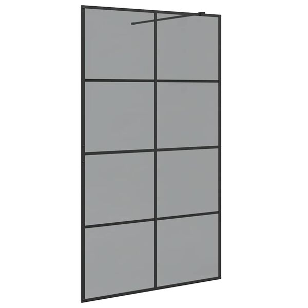 vidaXL Walk-in brusev&aelig;g Sort 115 x 195 cm h&aelig;rdet glas
