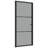 vidaxL d&oslash;r 93x201,5 cm sikkerhedsglas og aluminium sort