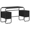 vidaXL Skrivebord med opbevaring Sort eg 145 x 50 x 75 cm