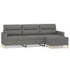 vidaXL 3-personers sofa med fodskammel 210 cm stof M&oslash;rkegr&aring;