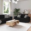 vidaXL Sofa 3 pcs Sort Linned-blandet stof