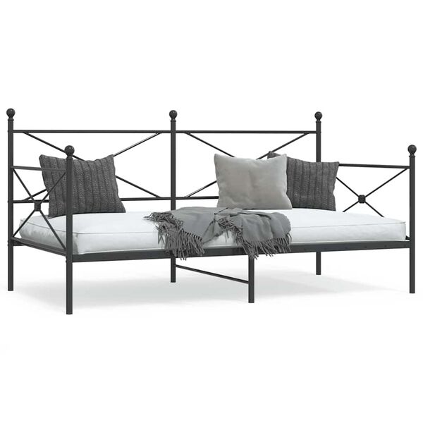 vidaXL daybed uden madras 100x200 cm st&aring;l sort