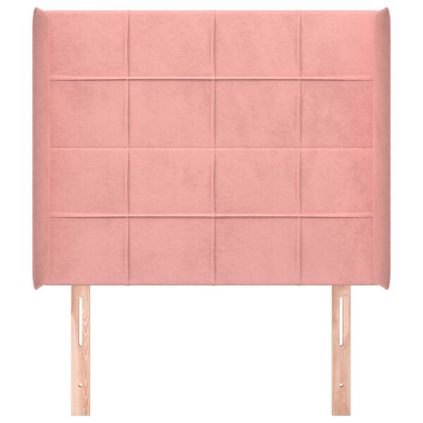 vidaXL sengegavl med kanter 103x16x118/128 cm fl&oslash;jl lyser&oslash;d