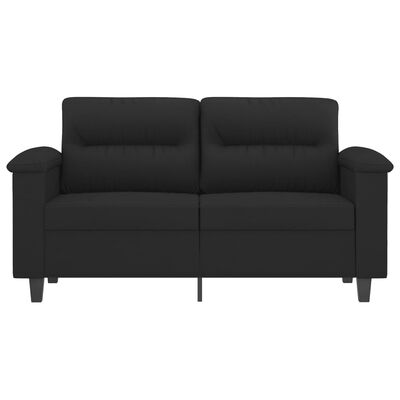 vidaXL 2-personers sofa 120 cm mikrofiberstof sort
