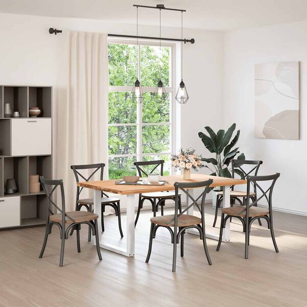 vidaXL spisebordsben U-formet 2 stk. hvid 90 x (72-73) cm stål