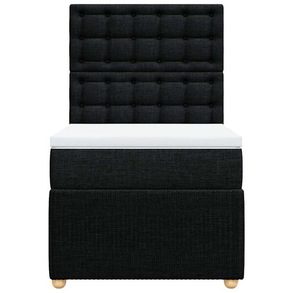 vidaXL kontinentalseng med madras 100x200 cm stof sort