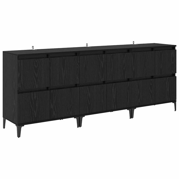 vidaXL Sideboards 3 pcs Sort eg 60 x 35 x 70 cm Konstrueret tr&aelig;