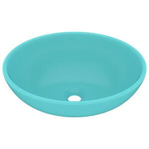 vidaXL luksuri&oslash;s h&aring;ndvask 40x33 cm keramisk oval mat lysegr&oslash;n