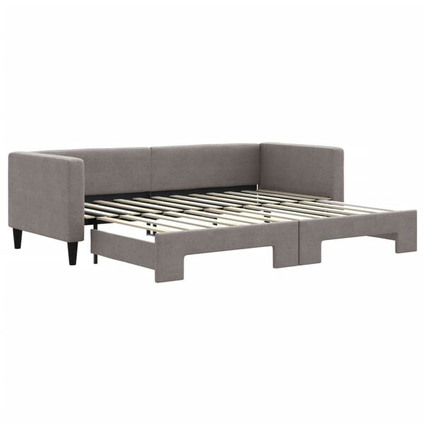 vidaXL daybed med udtræk 80x200 cm stof gråbrun