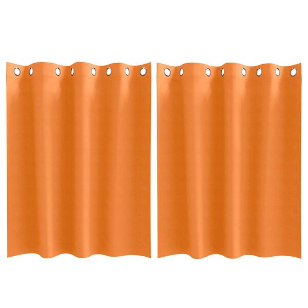 vidaXL M&oslash;rkl&aelig;gningsgardiner med ringe 2 pcs Lys Orange 140 x 140 cm
