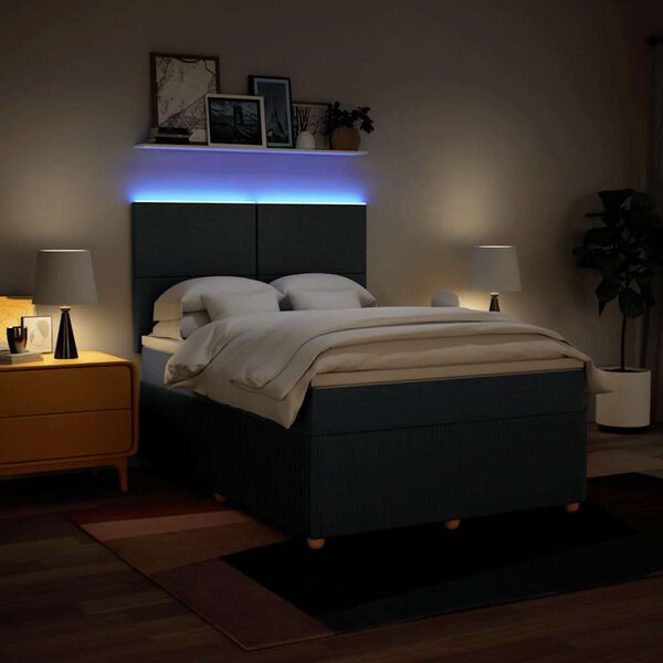 vidaXL kontinentalseng med madras 140x200 cm stof bl&aring;