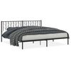 vidaXL sengeramme med sengegavl 200x200 cm metal sort