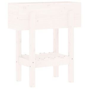 vidaXL plantekasse 62x30x69 cm massivt fyrretr&aelig; hvid
