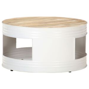 vidaXL sofabord 68x68x36 cm massivt mangotr&aelig; hvid