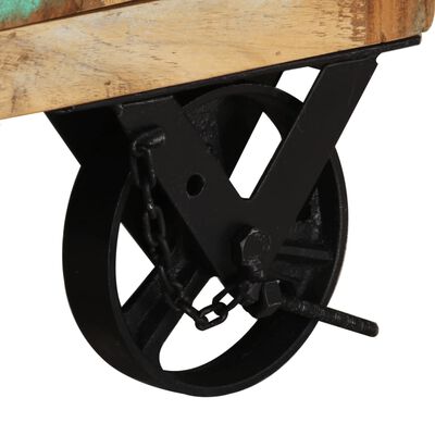 vidaXL sengeskab med hjul 40x30x57 cm massivt genbrugstræ