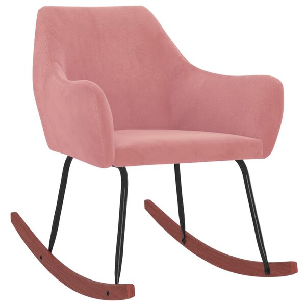 vidaXL gyngestol fløjl lyserød